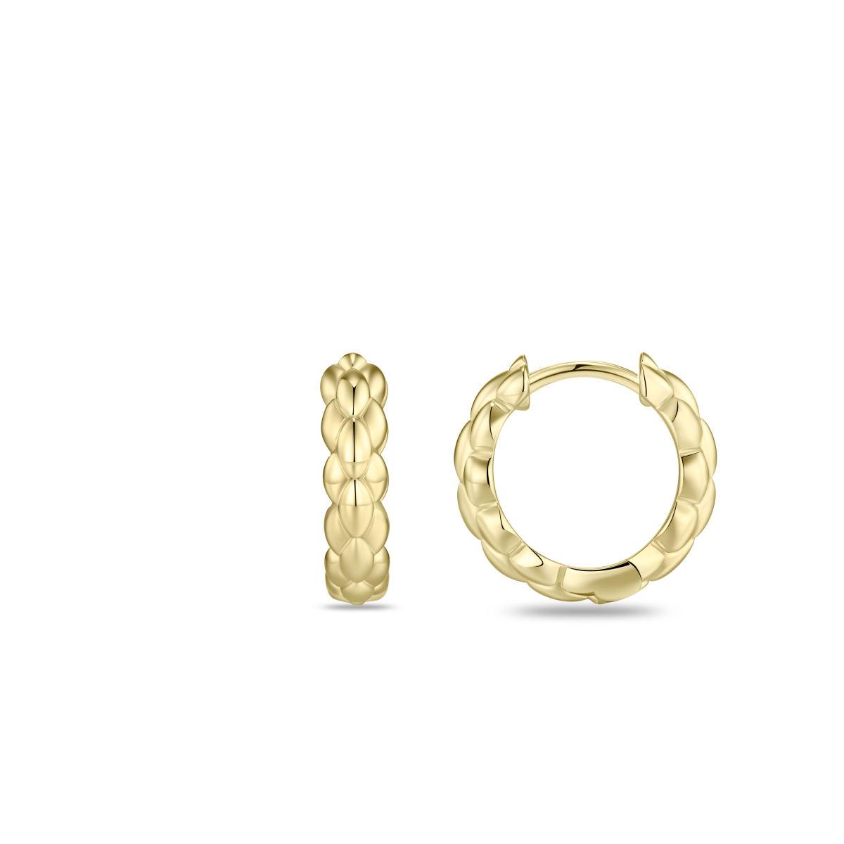 Gisser Gold Tone Weave Hoops