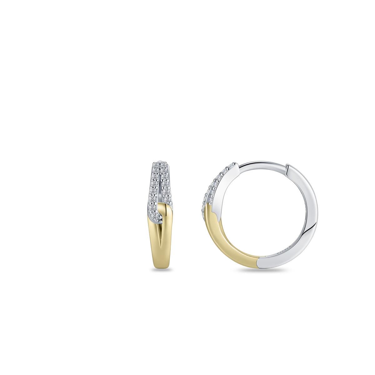 Gisser Silver/Gold Duo Tone Hoop Earrings