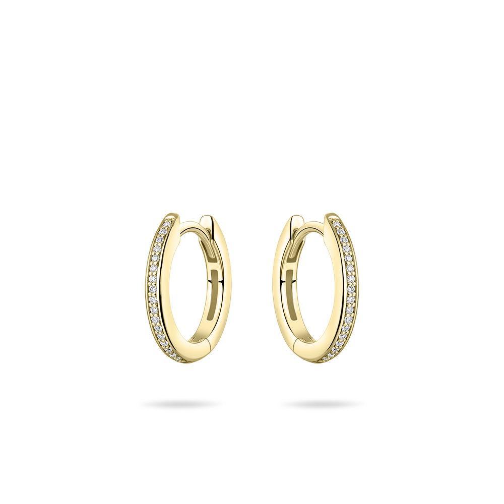 Gisser Cz Pave set Gold hoops