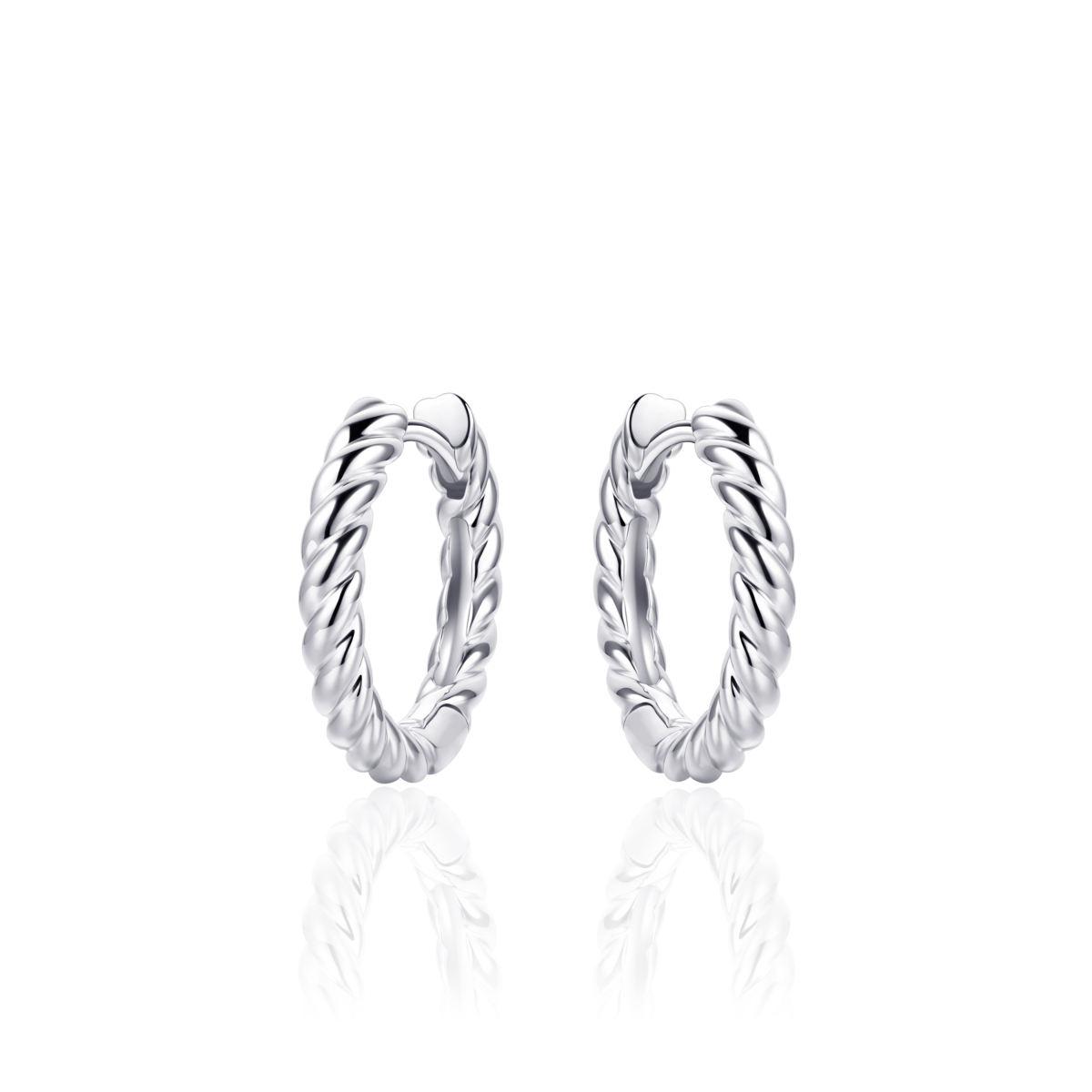 Gisser Silver Twist Hoops