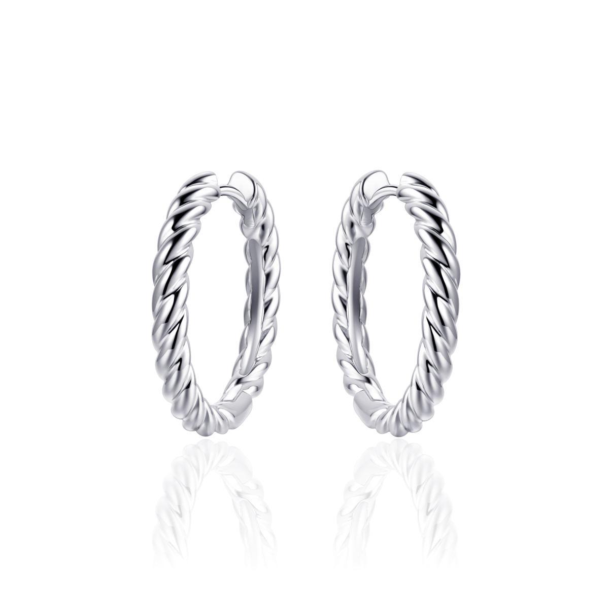 Gisser Silver Twist Hoops