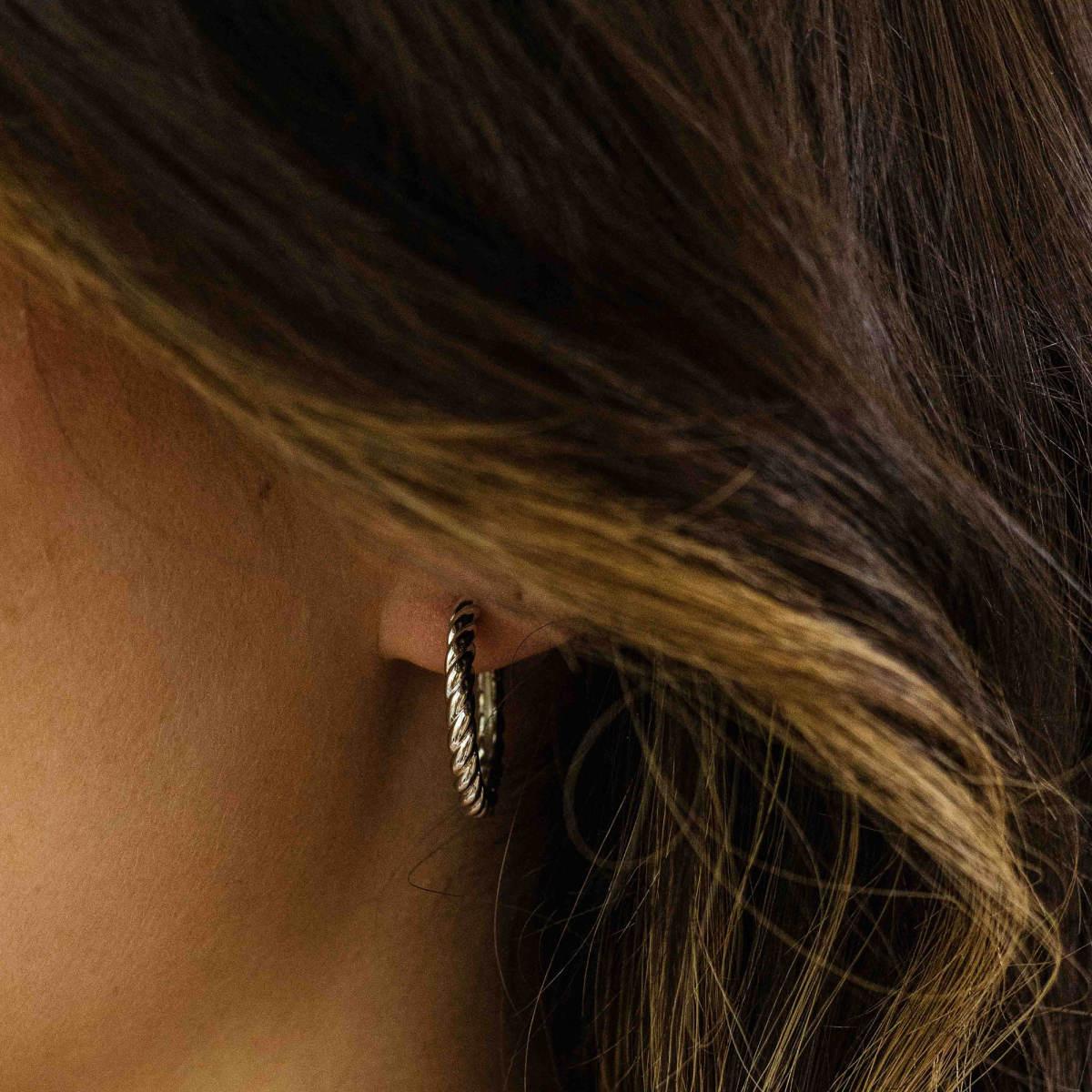 Gisser Silver Twist Hoops