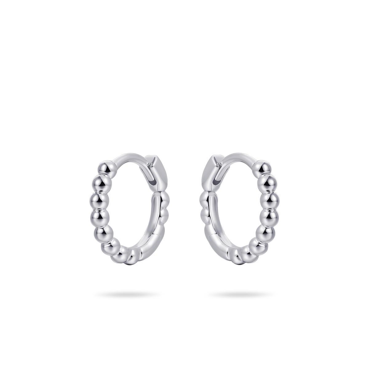 Gisser Silver Beaded Hoops