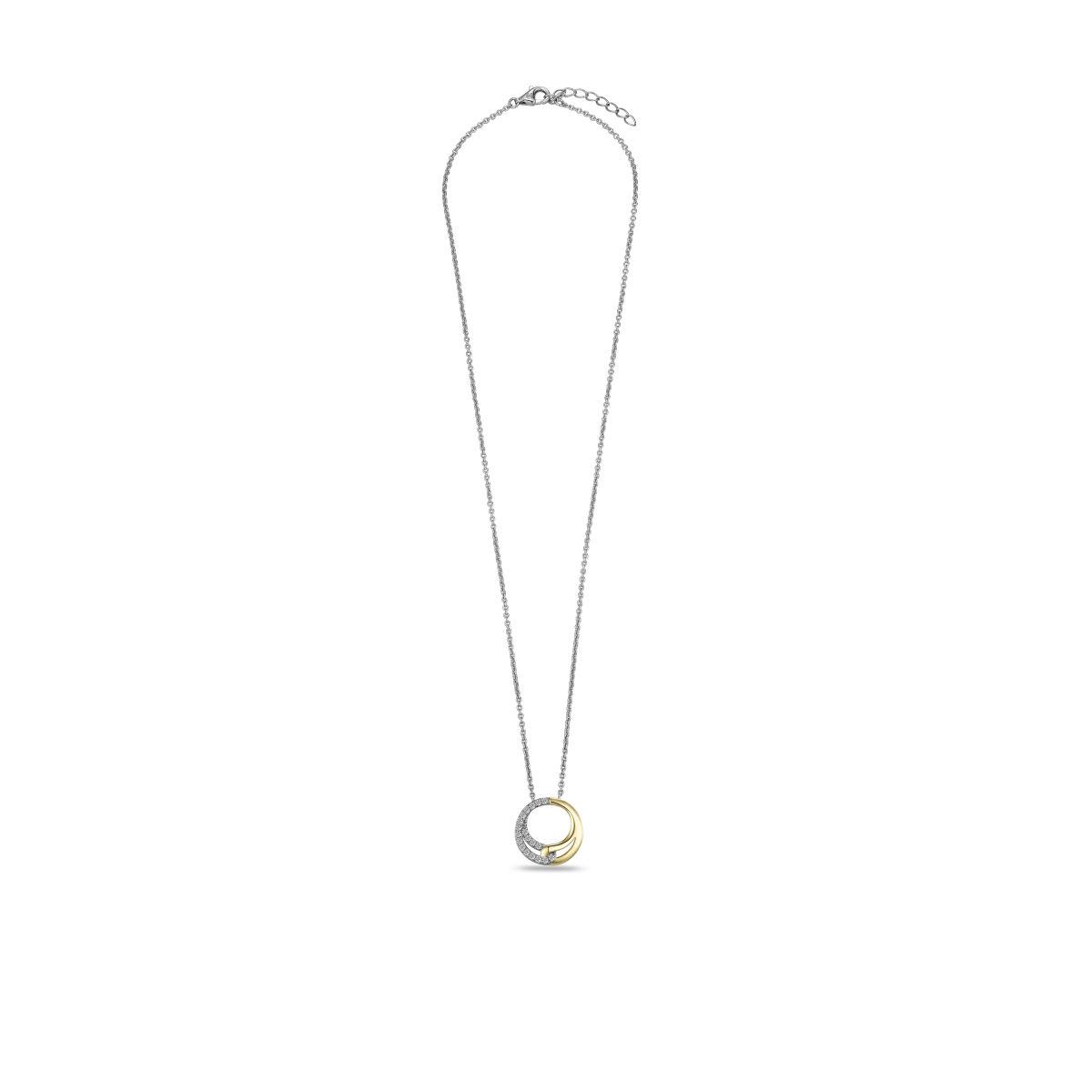 Gisser Jewels Silver Gold Cz Circle Necklace | 16MM