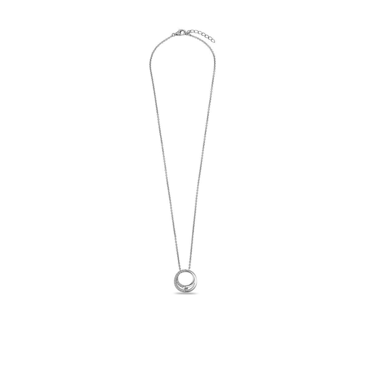 Gisser Silver Cz Circle Necklace | 16MM