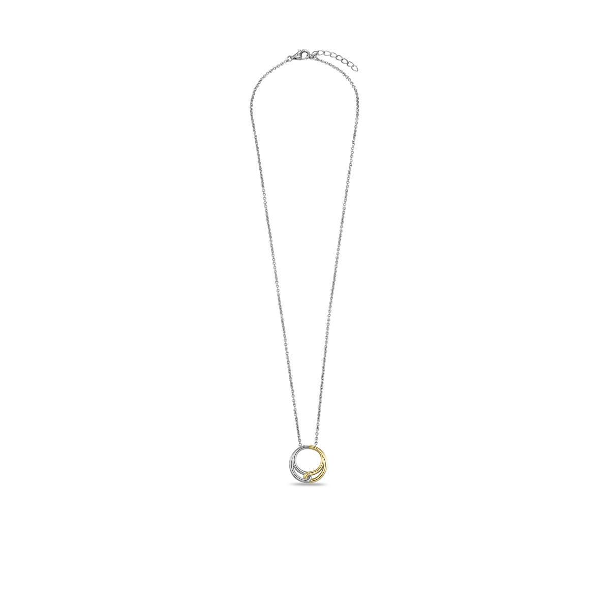 Gisser Jewels Silver Gold Circle Necklace | 16MM