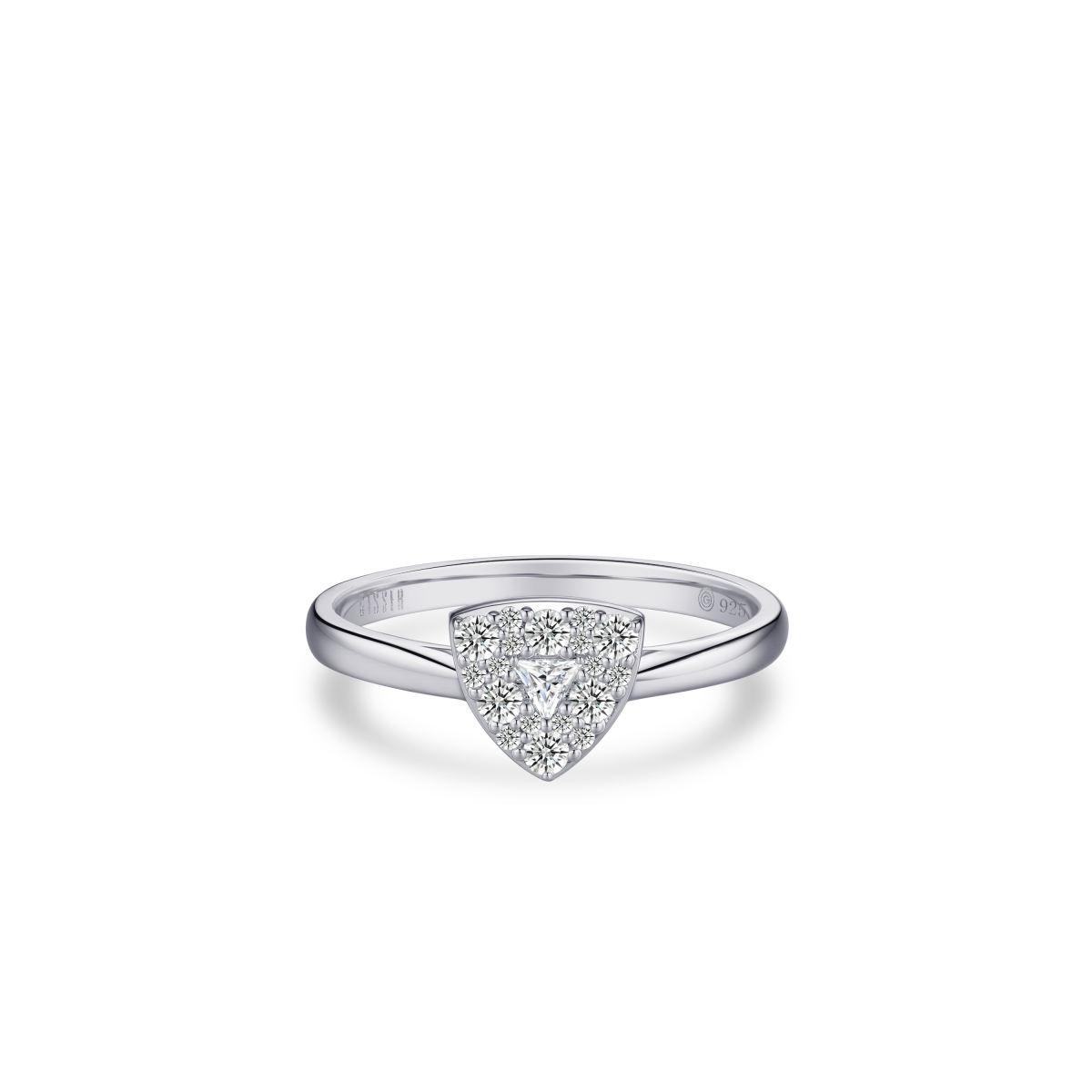 Gisser Silver Cz Triangle Ring
