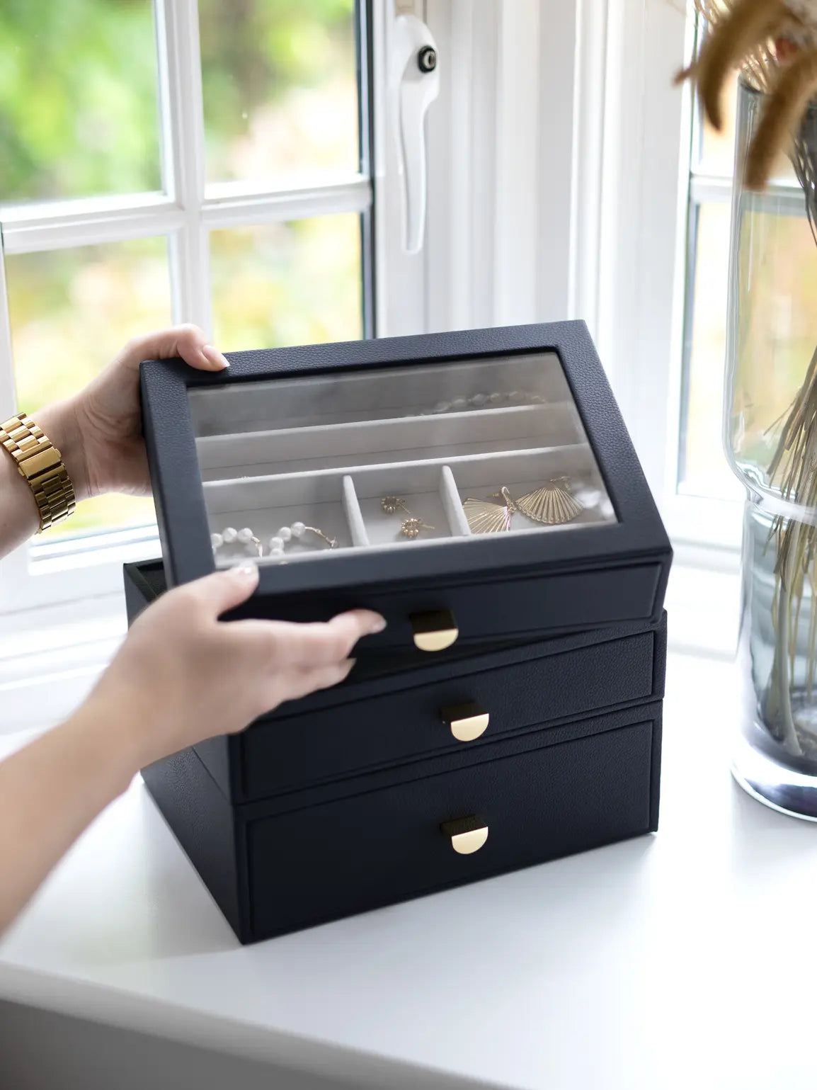 Classic Jewellery Box - Navy Blue