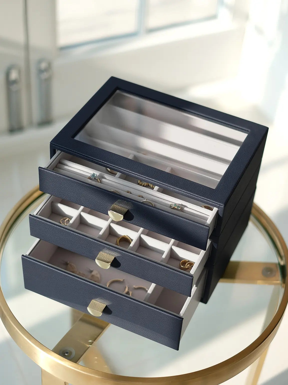 Classic Jewellery Box - Navy Blue