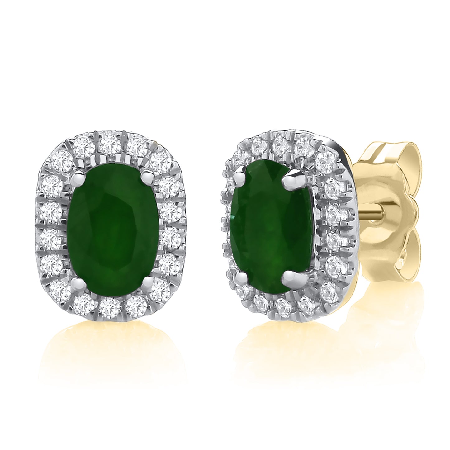 Ruby and Diamond Oval Stud Earrings