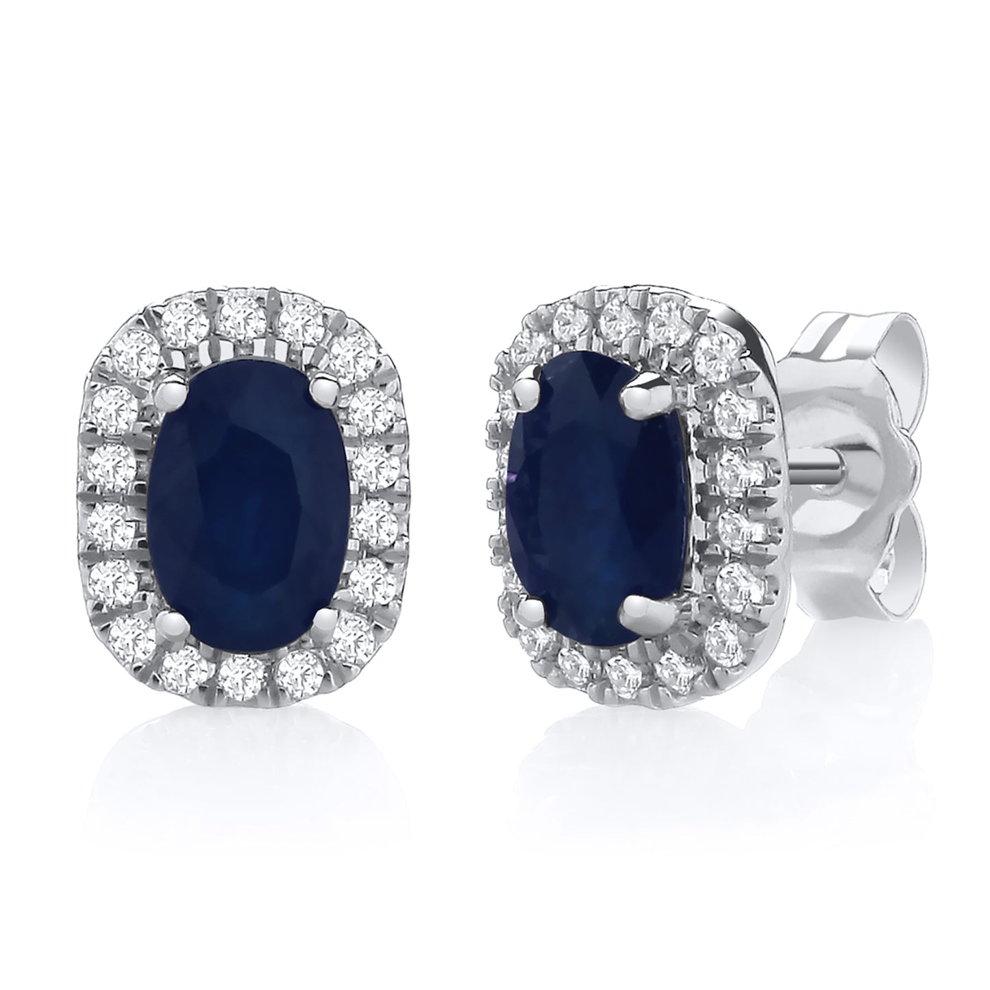 Ruby and Diamond Oval Stud Earrings