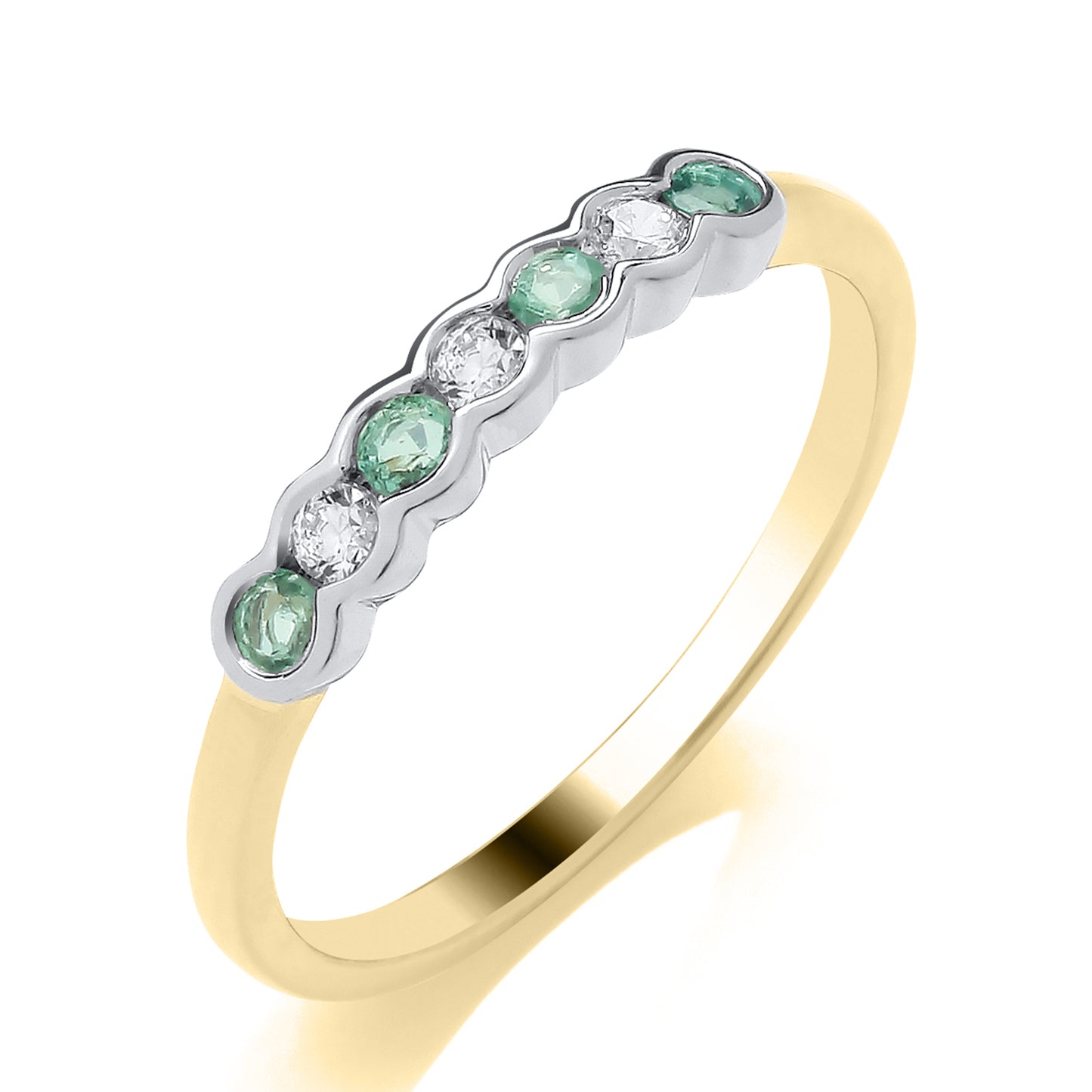 7 Stone diamond and colourstone ring