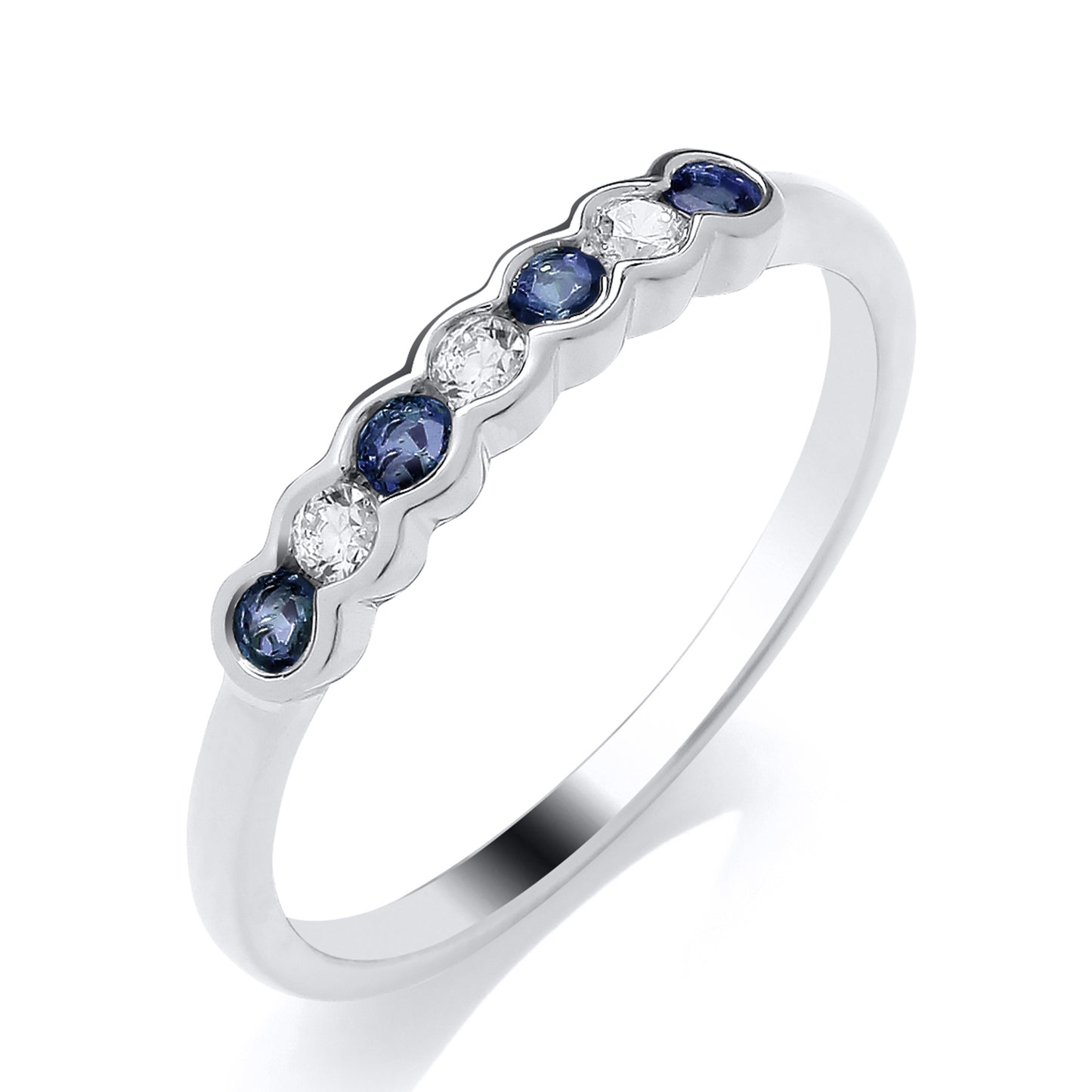 7 Stone diamond and colourstone ring