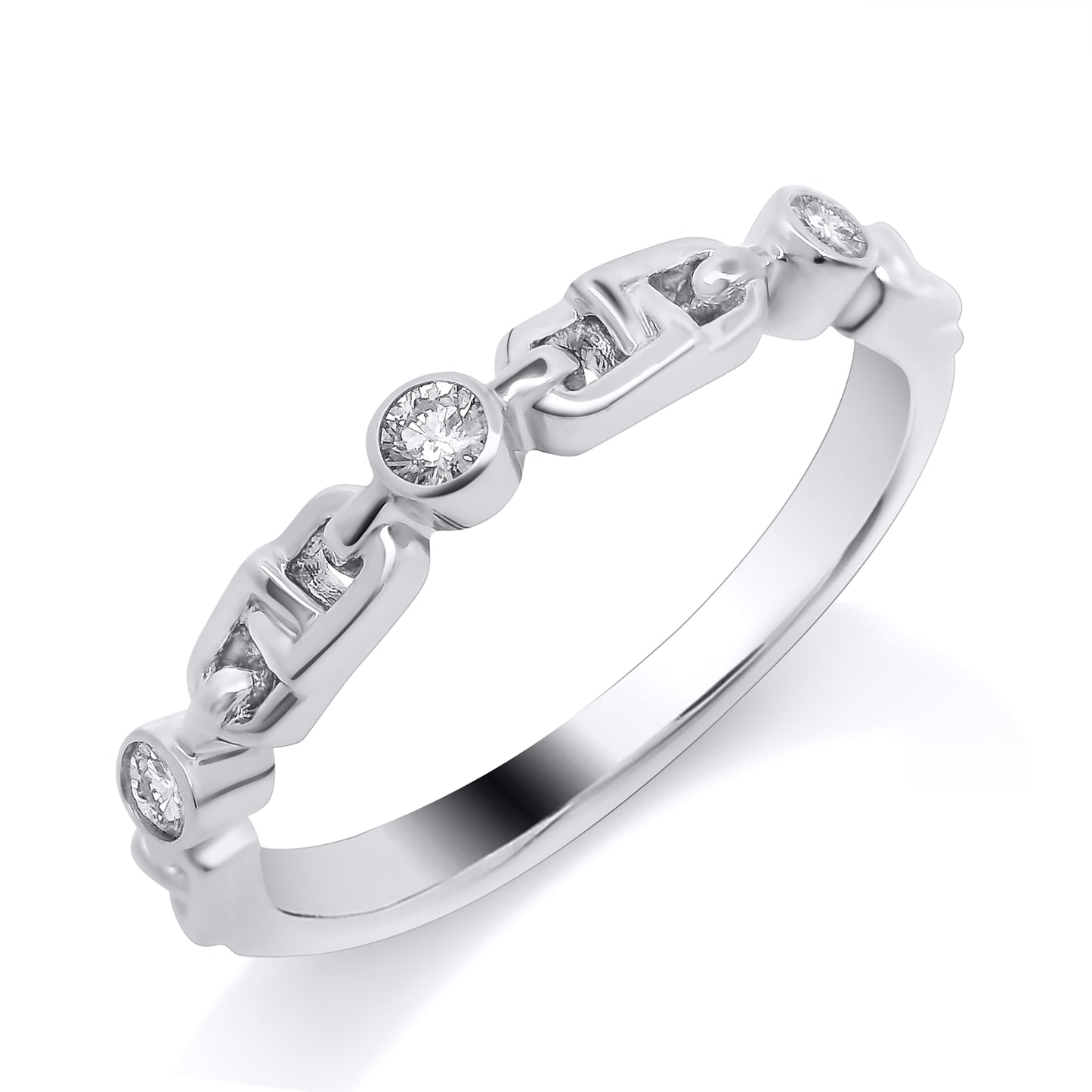 Gold 3 Stone Diamond Band