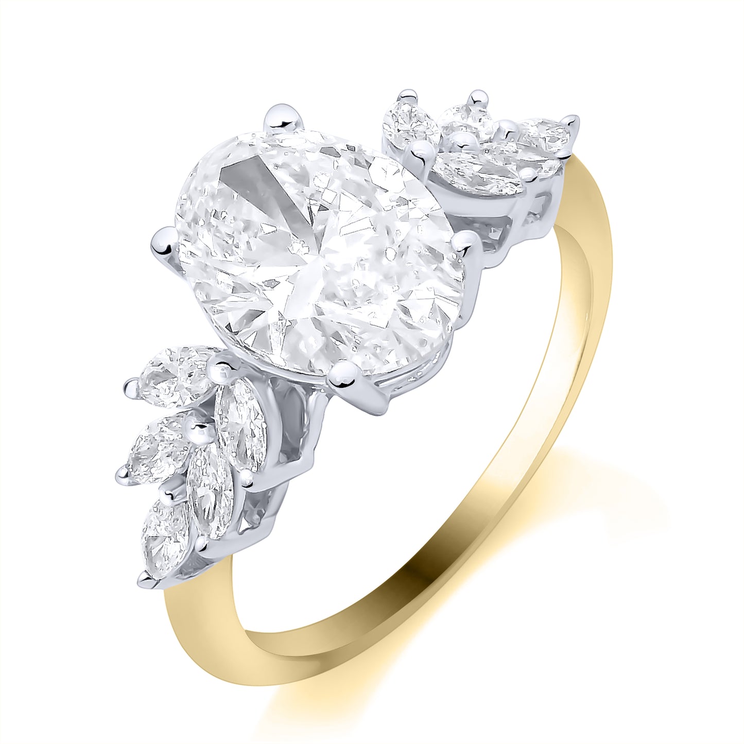 Oval and marquise Diamond Ring