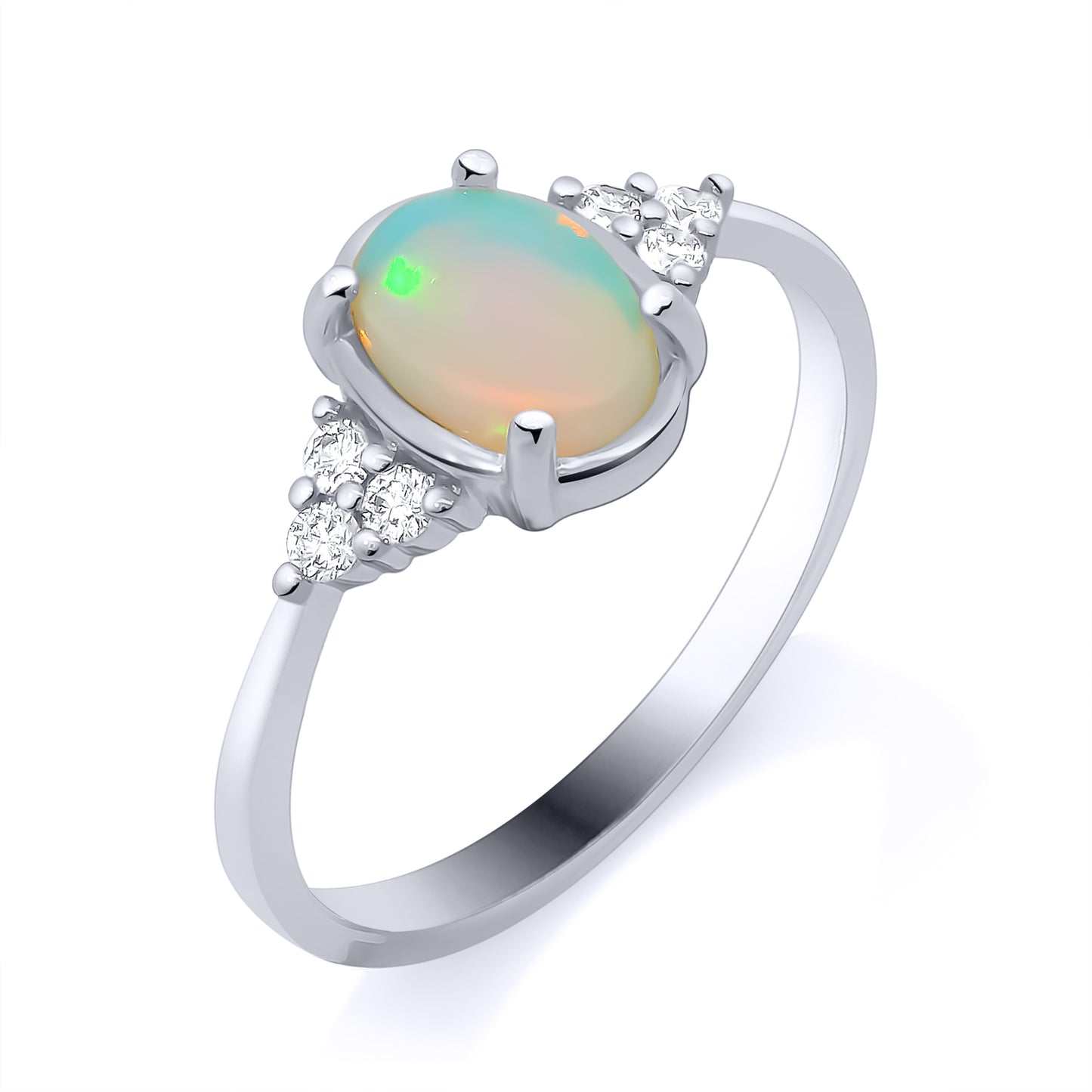 9ct Gold Opal and Diamond Ring