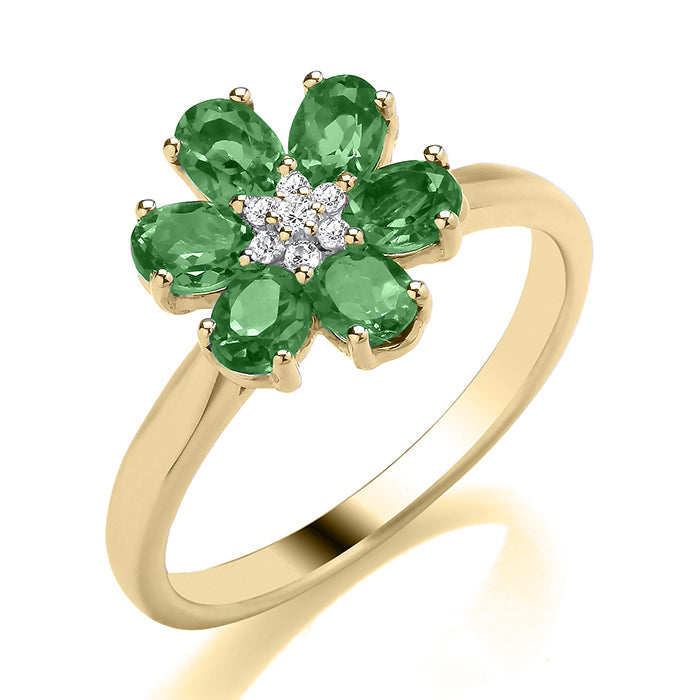 Flori Collection Sapphire and Diamond Ring
