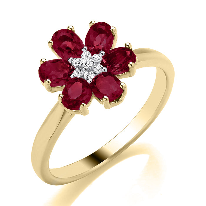 Flori Collection Sapphire and Diamond Ring