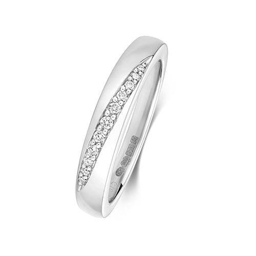 9ct White Gold and Diamond Wedding Band