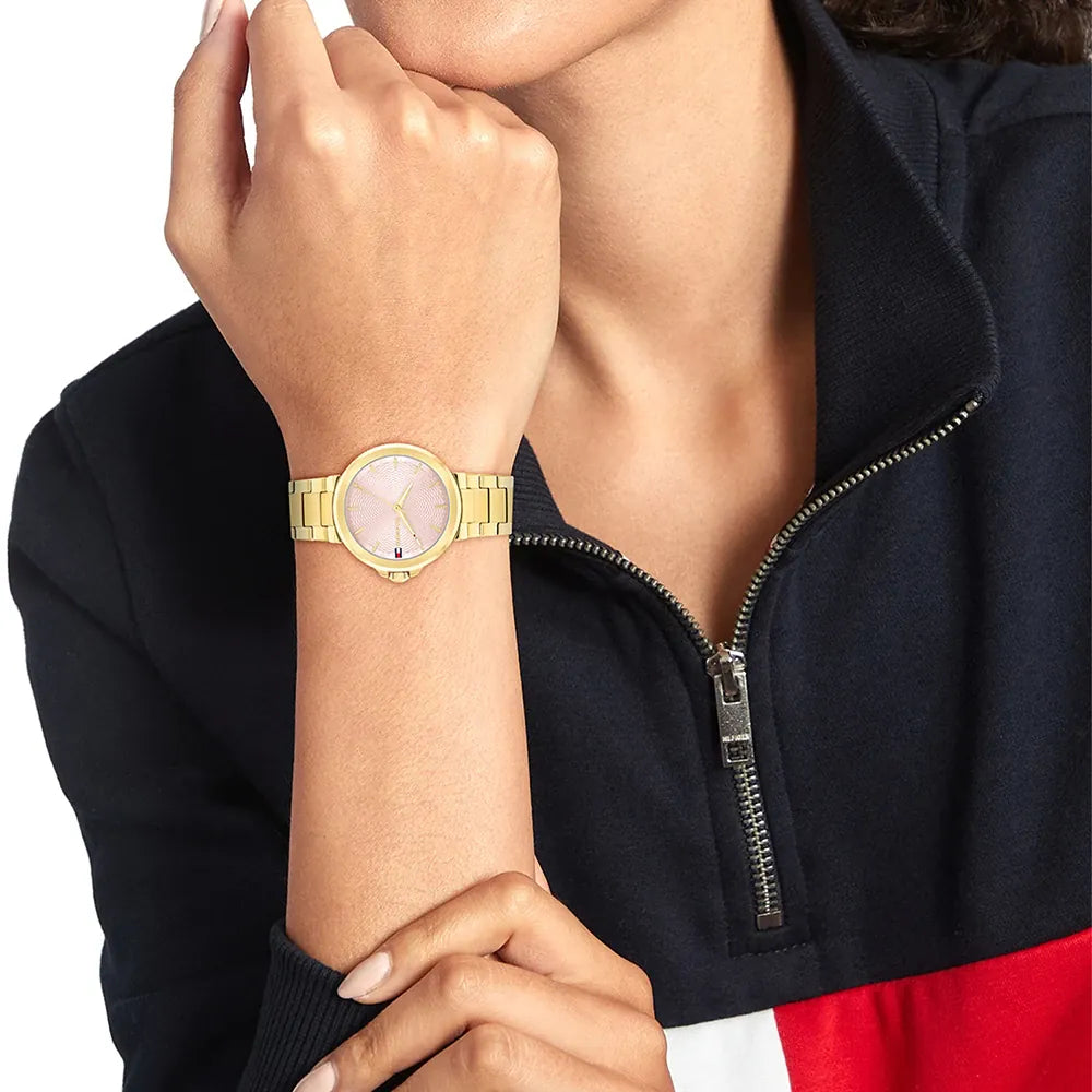 TOMMY HILFIGER Ladies Gold & Blush Watch