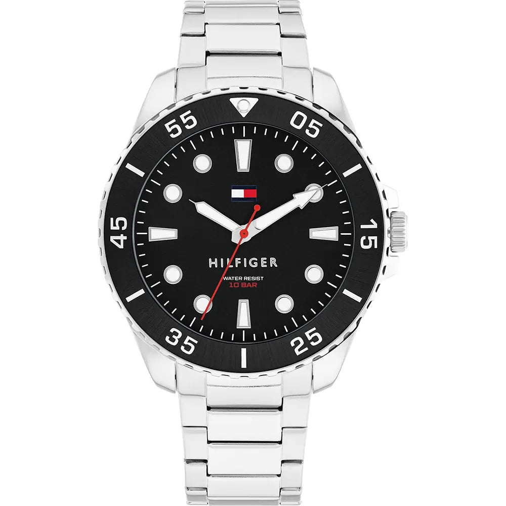 Tommy Hilfiger Oceanic Diver (42mm) Black Dial / Stainless Steel Bracelet