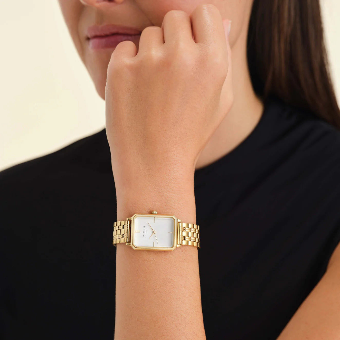 Rosefield Octagon Gold Ladies Bracelet Watch