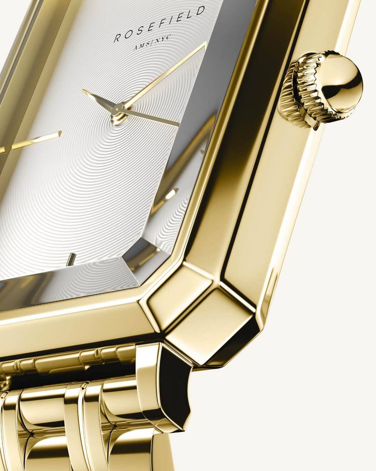 Rosefield Octagon Gold Ladies Bracelet Watch