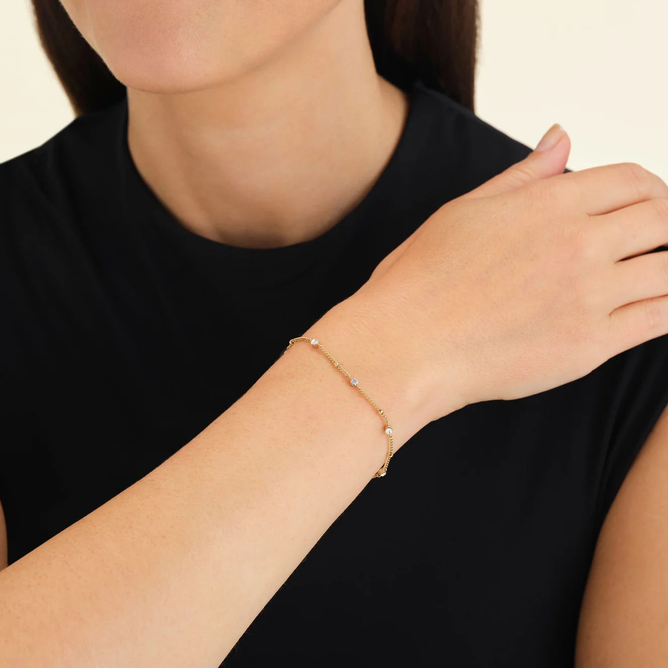 Rosefield Multi Crystal Bracelet Gold