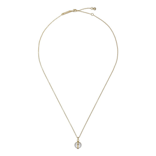 TED BAKER PERRETI: Logo Pearl Gold Tone Pendant Necklace