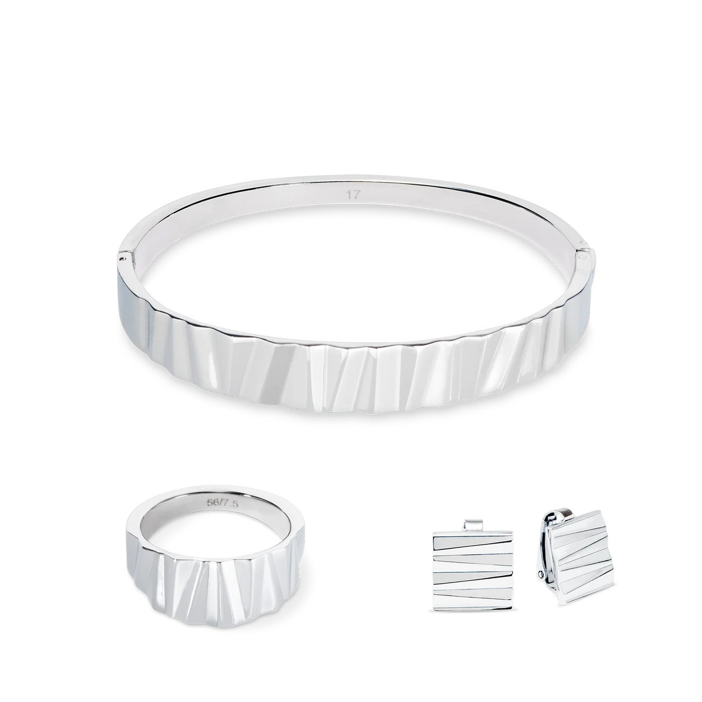Coeur De Lion Classic Wave Bangle - Silver