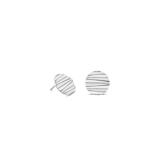 Coeur De Lion Round Wave Studs - Silver
