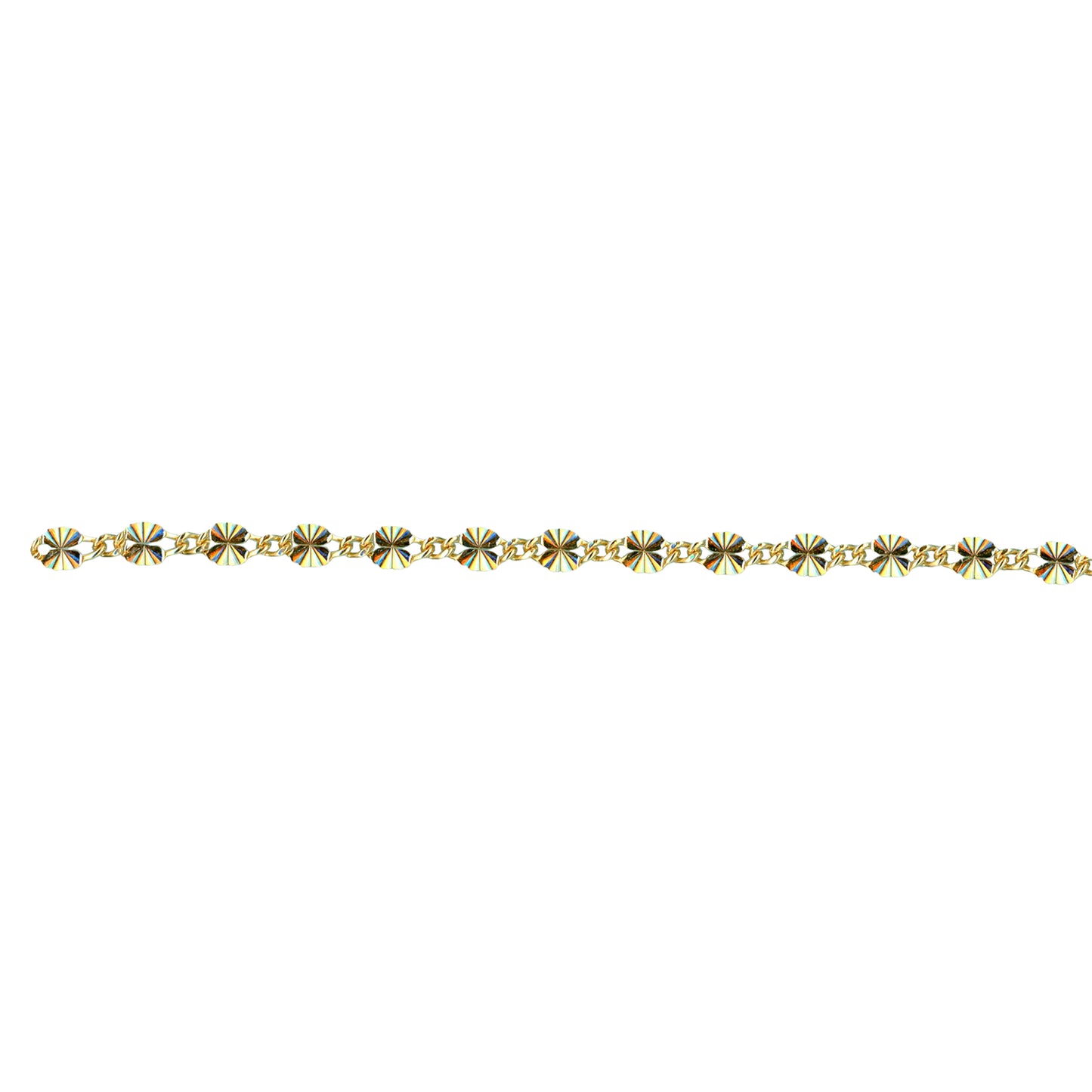 Gold Figaro Starburst link Bracelet 21cm