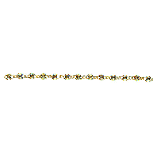 Gold Figaro Starburst link Bracelet 21cm