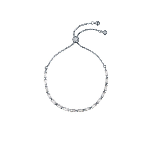 TED BAKER ISELA: Crystal Baguette Slinky Adjustable Bracelet Silver