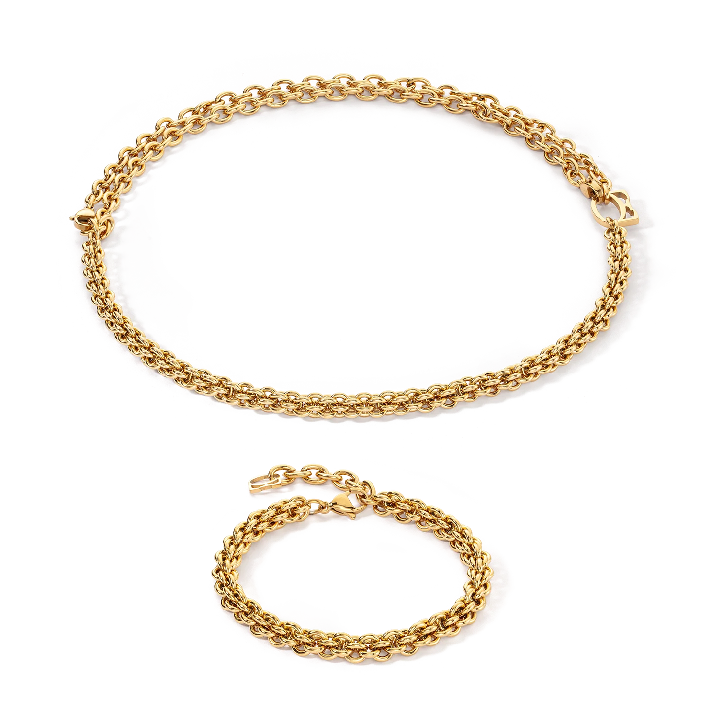 Coeur De Lion Necklace Mesh Chain - gold