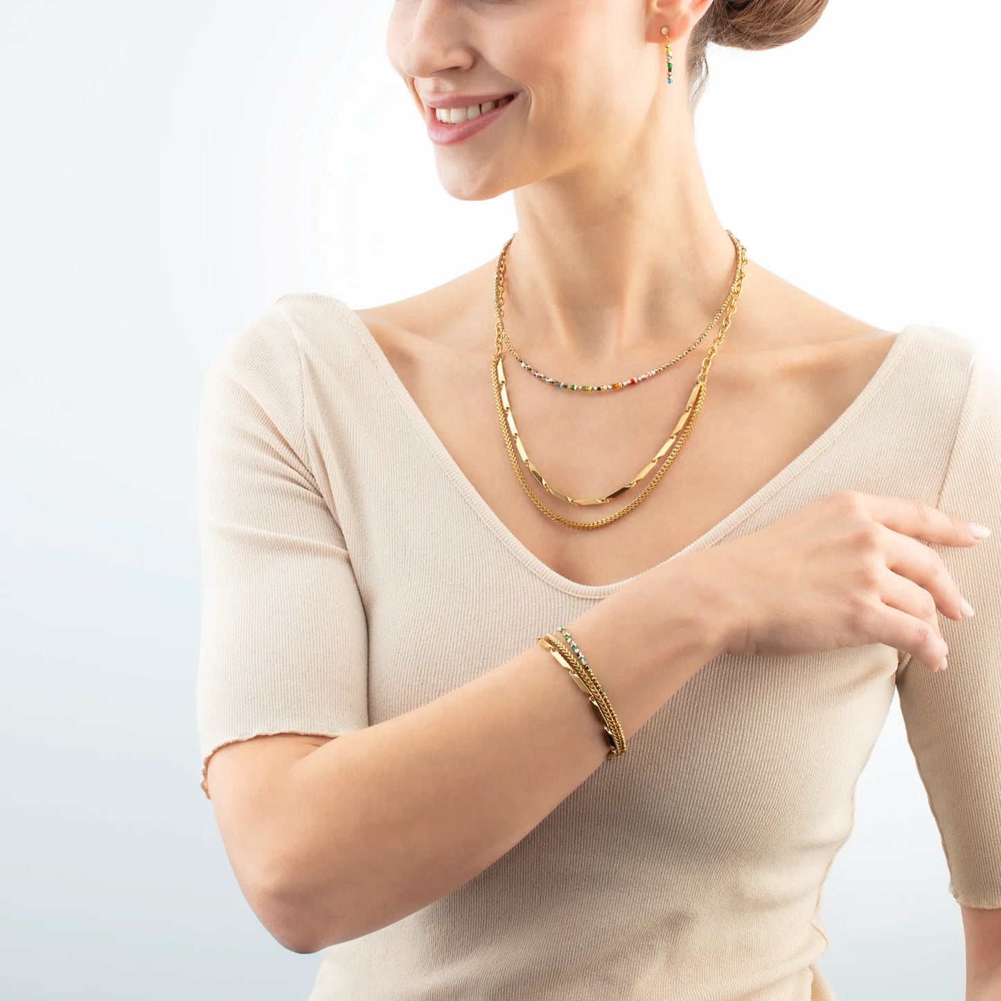 Coeur De Lion Necklace Twisted Layers - Gold