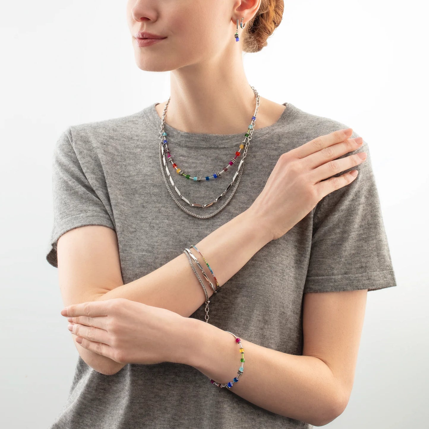 Coeur De Lion Necklace Twisted Layers - Silver