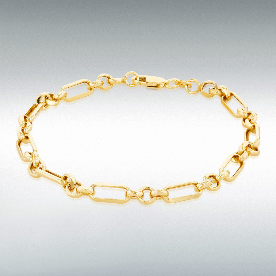 9ct Yellow Gold Figaro Belcher Bracelet