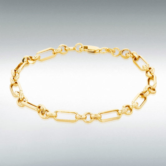 9ct Yellow Gold Figaro Belcher Bracelet