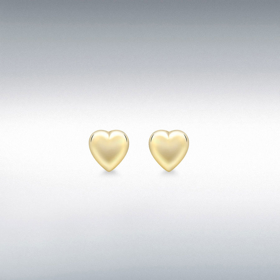 9ct Yellow Gold Heart Stud Earring