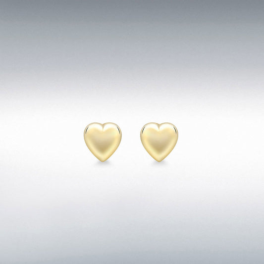 9ct Yellow Gold Heart Stud Earring