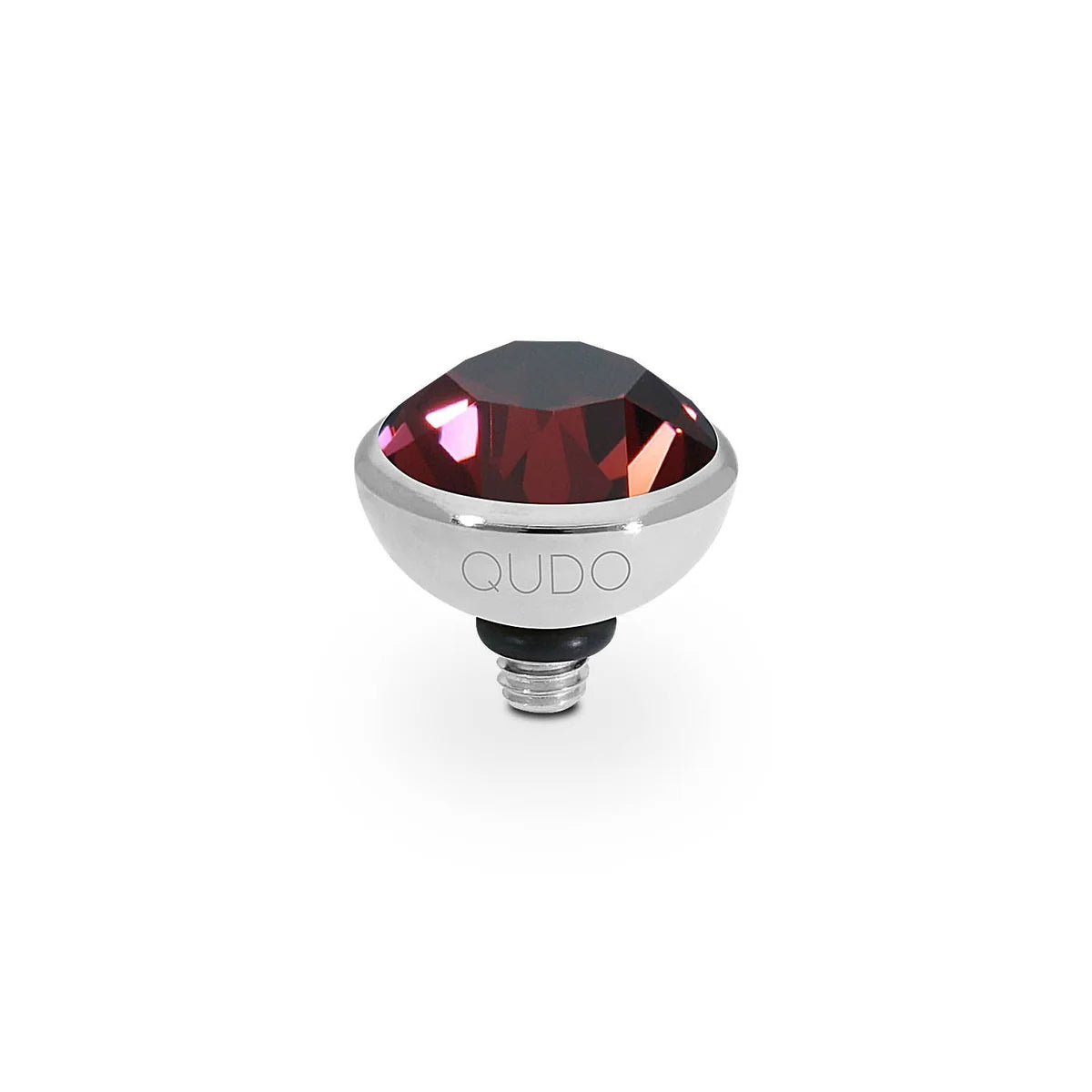 Silver Tone Burgundy Bottone Top 10 mm
