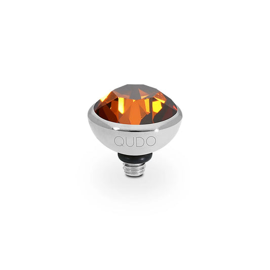 Silver Tone Smoked Amber Bottone Top 10 mm