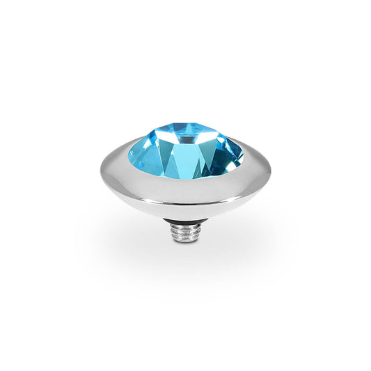 Qudo Tondo Top 13 mm - Silver Aquamarine