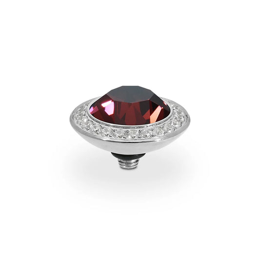 Silver Tone Tondo Deluxe Top 13 mm Burgundy