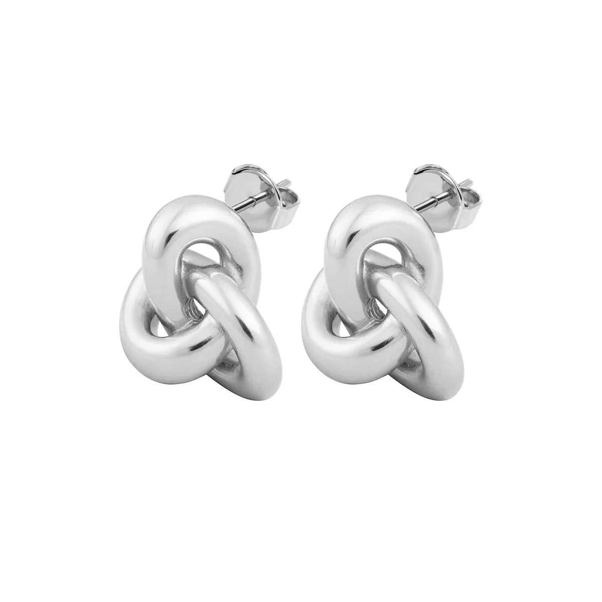 Silver Tone Nodo Earrings