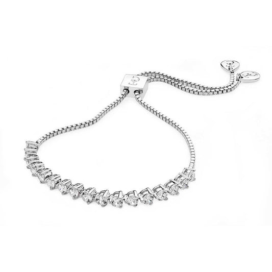 Round Tennis Bolo Bracelet Silver