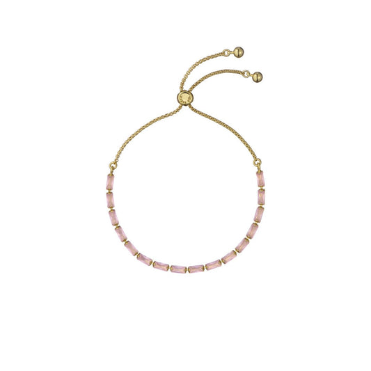 TED BAKER ISELA: Crystal Baguette Slinky Adjustable Bracelet Gold