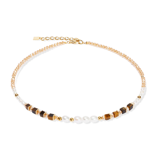 Necklace Cosmic Pearls deep gold