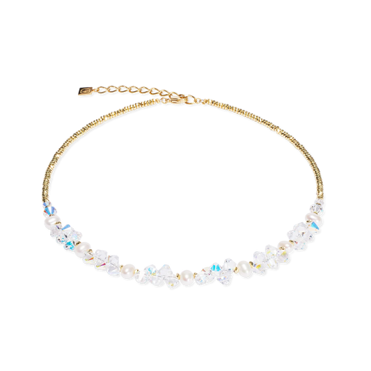 Necklace Dancing Crystals & Pearls gold